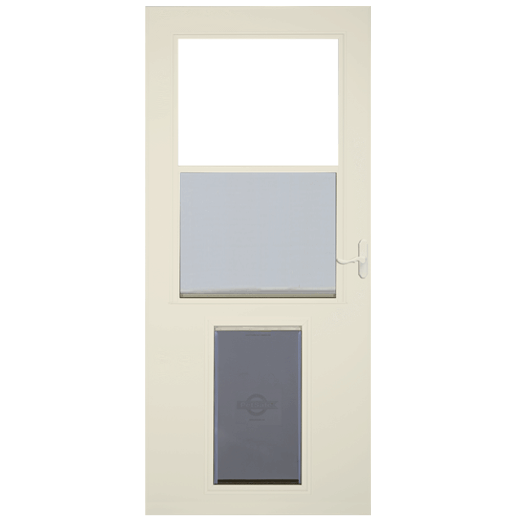 Larson High-View Wood Core Storm Door with Pet Door XL - Almond