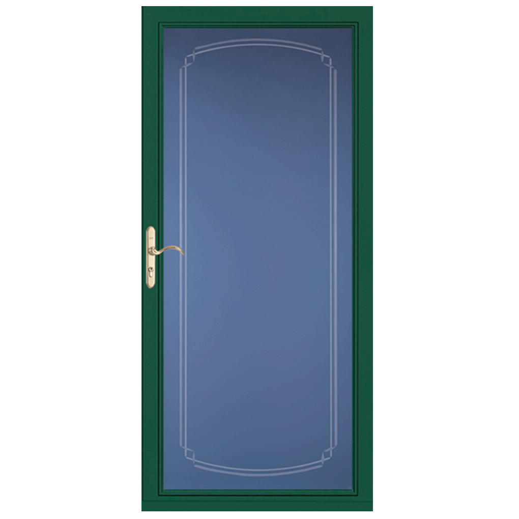Pella Select® Arch Bevel Storm Door - Green