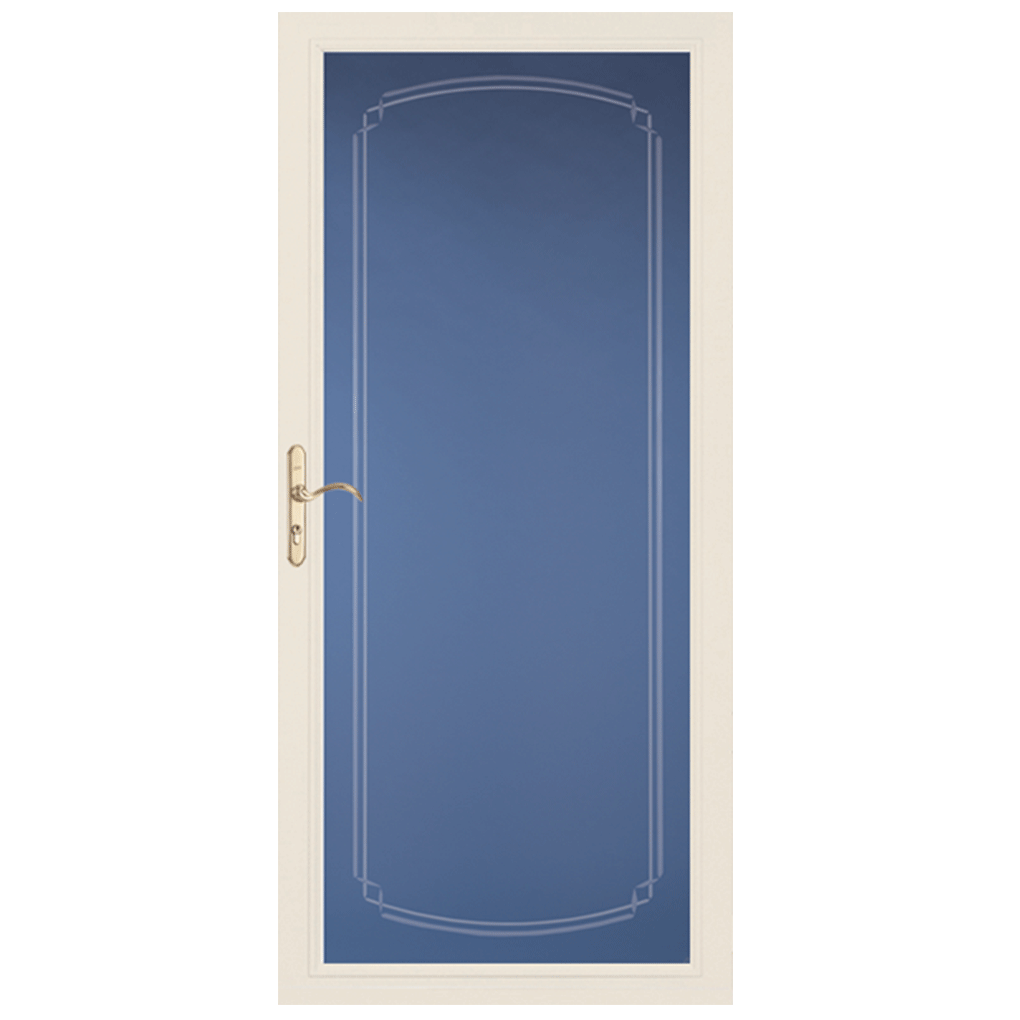Pella Select® Arch Bevel Storm Door - Poplar White