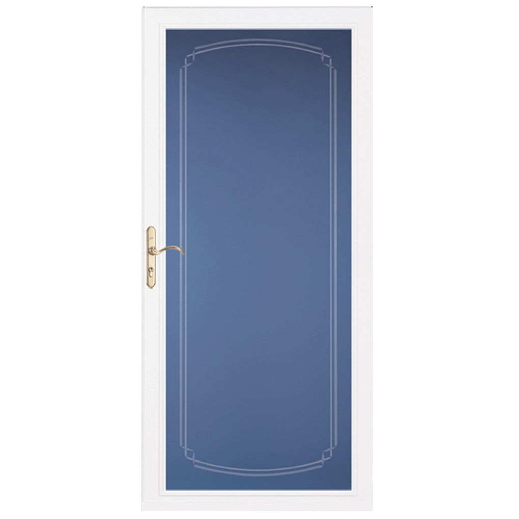 Pella Select® Arch Bevel Storm Door - White