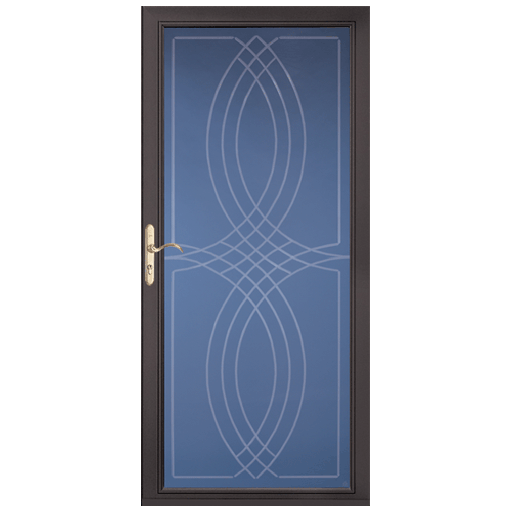 Pella Select® Crystal Bevel Storm Door - Brown