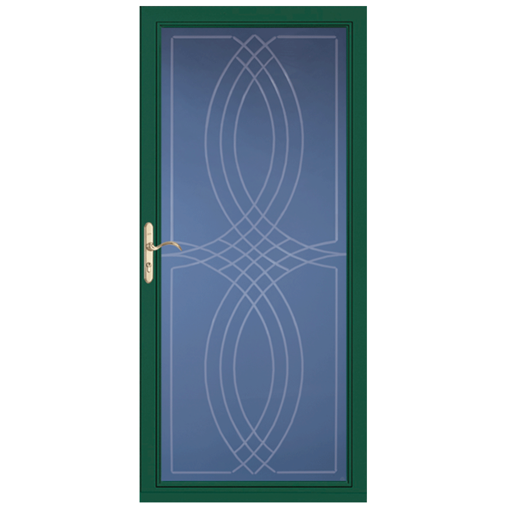 Pella Select® Crystal Bevel Storm Door - Green