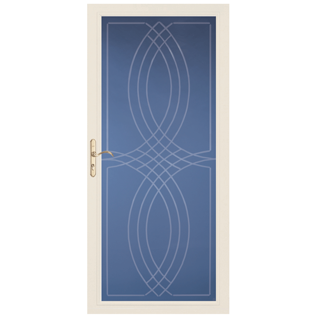 Pella Select® Crystal Bevel Storm Door - Poplar White
