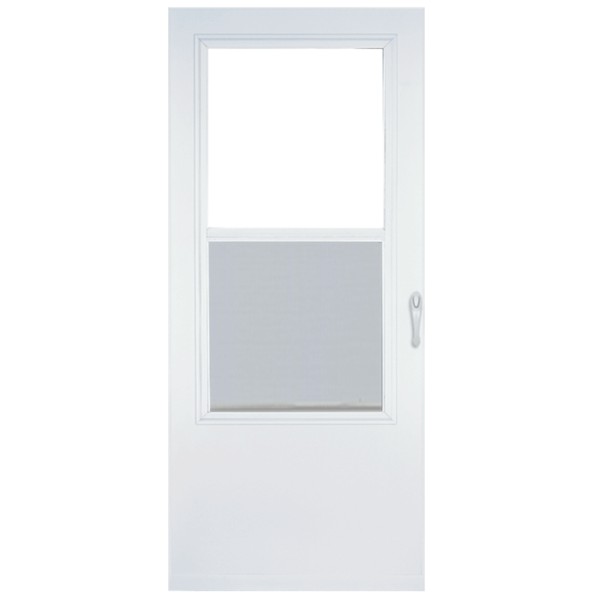 830 14 Larson Superior Value Mid View Wood Core Storm Door White